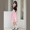 MyKids-USA® Kids Girls Fashion Color Patchwork Cotton Short Sleeves Dress