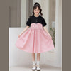 MyKids-USA® Kids Girls Fashion Color Patchwork Cotton Short Sleeves Dress