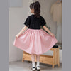 MyKids-USA® Kids Girls Fashion Color Patchwork Cotton Short Sleeves Dress