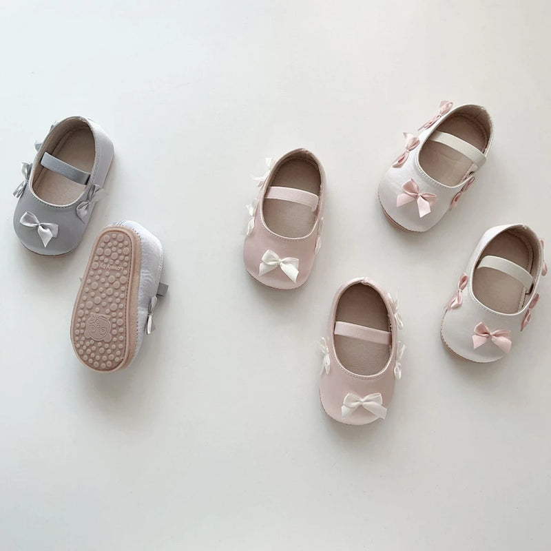 MyKids-USA® Baby Girl Fashion Butterfly-bow Pattern Toddler Soft-Sole Anti-slip Walking Shoes
