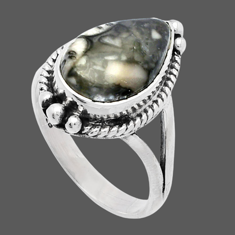 Natural Mexican Cabbing Fossil Ring size-8 R-1253 SDR225767